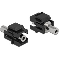 Delock Keystone Module stereo jack female 3.5 mm 3 pin to stereo jack female 3.5 mm 3 pin black