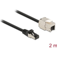 Delock Cable RJ45 plug to Keystone Module RJ45 jack Cat.6A 2 m black