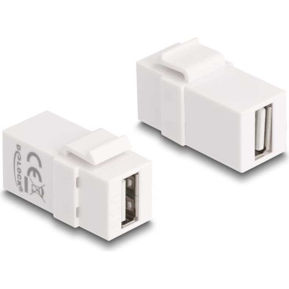 Delock Keystone Module USB 2.0 A female to USB 2.0 A female white