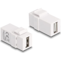 Delock Keystone Module USB 2.0 A female to USB 2.0 A female white