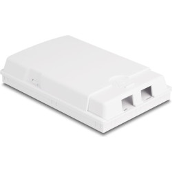 Delock Optical Fiber Connection Box for wall mounting for 2 x SC Simplex or LC Duplex white