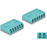 Delock Optical Fiber Coupler HD LC Hexaplex female to LC Hexaplex female aqua