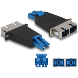 Delock Optical Fiber Hybrid Coupler LC Duplex male to SC Duplex female blue