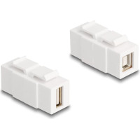 Delock Keystone Module USB 2.0 Type-A female to USB 2.0 Type-B female can be installed on both sides white