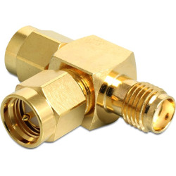 Delock SMA plug > SMA plug > SMA jack T-shape