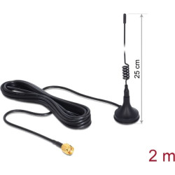 Delock GSM / UMTS Antenna SMA Plug 3 dBi omnidirectional fixed magnetic base black