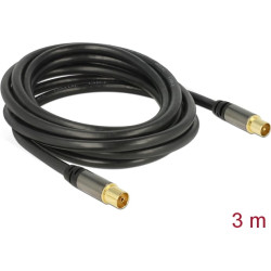 Delock Antenna Cable IEC Plug > IEC Jack RG-6/U 3 m black