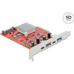 Delock PCI Express x4 Card to SuperSpeed USB 10 Gbps with 2 x USB Type-A and 2 x USB Type-C™ - Dual Channel