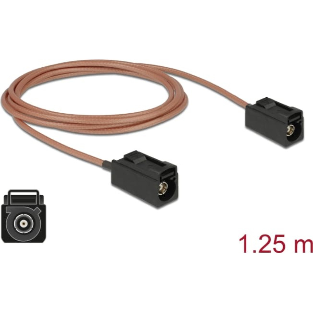 Delock Antenna Cable FAKRA A jack > FAKRA A jack RG-316 1.25 m