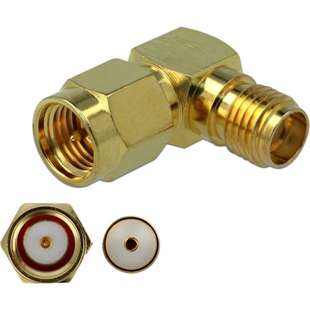 Delock Adapter SMA male to SMA female 90° 3 GHz