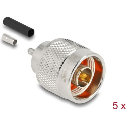 Delock N plug for crimping RG-174 / RG-316 with matching shrink tube