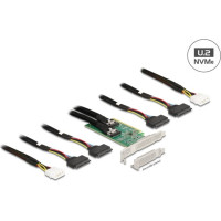 Delock PCI Express 4.0 x16 Card to 4 x SFF-8639 NVMe - Bifurcation - Low Profile Form Factor