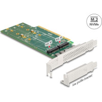 Delock PCI Express 4.0 x16 Card to 4 x internal NVMe M.2 Key M 110 mm - Bifurcation - Low Profile Form Factor