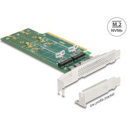 Delock PCI Express 4.0 x16 Card to 4 x internal NVMe M.2 Key M 110 mm - Bifurcation - Low Profile Form Factor