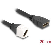 Delock Keystone Module Cable HDMI female to female diagonal 8K 60 Hz 20 cm black