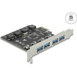 Delock PCI Express x1 Card to 4 x external USB Type-A female SuperSpeed USB (USB 3.2 Gen 1)