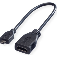 Roline HDMI High Speed Cable + Ethernet, A - D, F/M, 0.22 m