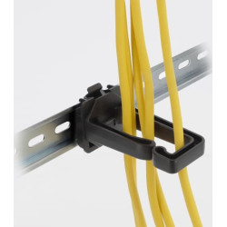 Delock Cable Bracket 70 x 24 mm with mounting plate for DIN rail mounting black