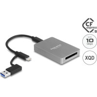 Delock USB Type-C&trade; Card Reader in aluminium enclosure for CFexpress or XQD memory cards