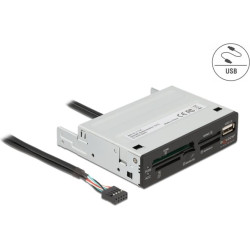 Delock 3.5″ USB 2.0 Card Reader 5 slot + 1 x USB 2.0 Type-A female