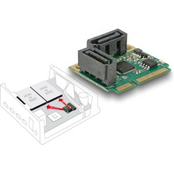 Delock Mini PCIe I/O PCIe half size 2 x SATA 6 Gb/s