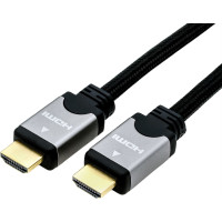 Roline HDMI High Speed Cable + Ethernet, M/M, black /silver, 2 m