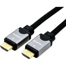 Roline HDMI High Speed Cable + Ethernet, M/M, black /silver, 2 m