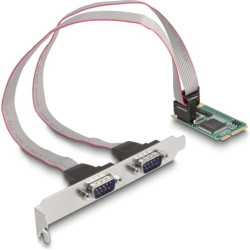 Delock Mini PCIe Card full size to 2 x Serial RS-232 D-Sub 9 pin