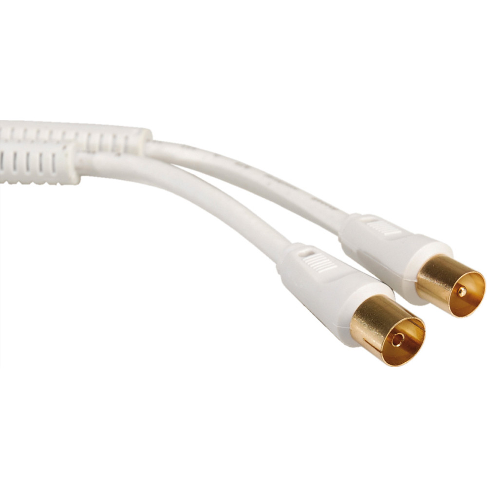 Divers Antennenkabel >100dB, ST/BU mit Ferrite, weiss, 5,0m