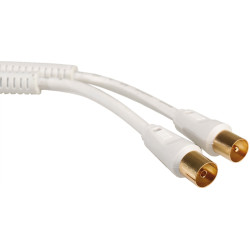 Divers Antennenkabel >100dB, ST/BU mit Ferrite, weiss, 5,0m