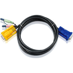 Aten 2L-5203A KVM Anschlußkabel 3m mit Audio, schwarz, 3 m