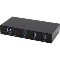 Exsys EX-11234HMS 4 Port USB 3.2 Gen 1 HUB Din-Rail Kit und Wand VIA VL811+ Chipset