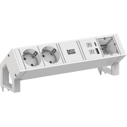 Bachmann DESK2 white 2xCEE7/3 1xCM 1xUSB A/C 22W 0,2m GST18