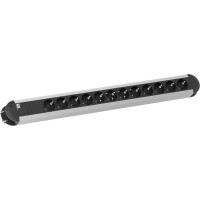 Bachmann PRIMO socket strip 12x earthing contact, aluminium, 1.75 m