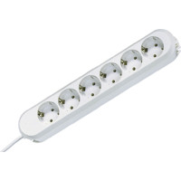 Bachmann SMART socket strip 6x earthing contact, white, 3 m