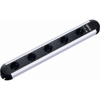 Bachmann PRIMO socket strip 5x earthing contact, aluminium, socket outlet spacing 85mm, 1.75 m