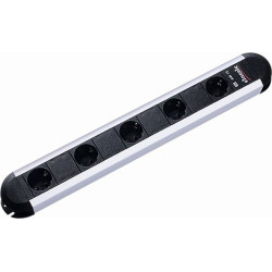 Bachmann PRIMO socket strip 5x earthing contact, aluminium, socket outlet spacing 85mm, 1.75 m