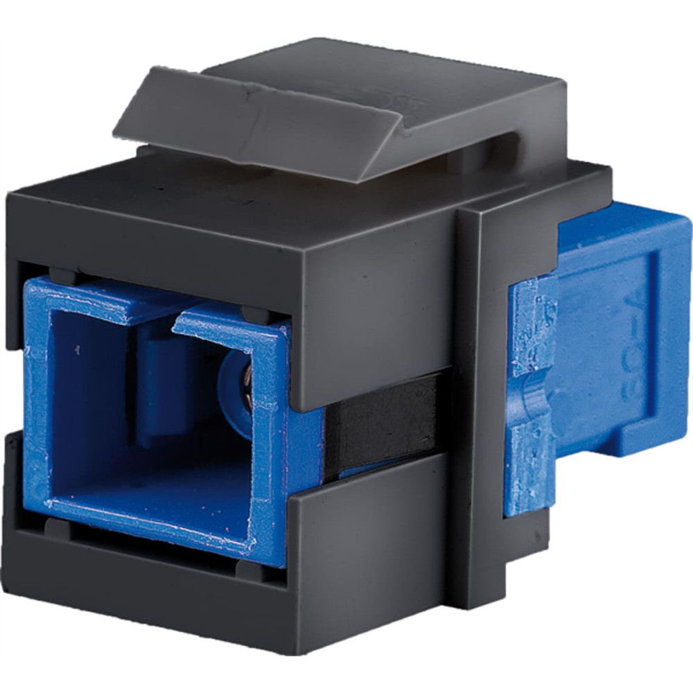 Bachmann Keystone fibre optic simplex coupler SC/SC, blue / black