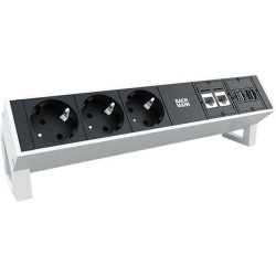 Bachmann socket strip DESK2 3x earthing contact, 2x CAT6a, 1x HDMI, USB3.0, white