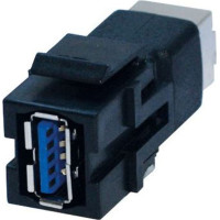 Bachmann Keystone USB 3.0 coupler A/B socket-socket black