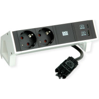 Bachmann DESK2 2xprotective contact USB A&C, USB Charger 22W 0.2m GST18 white