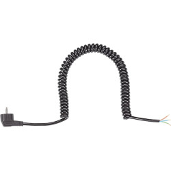 Bachmann Wendelleitung 0,5-2m schwarz, H05VV-F 3G1,5mm² AEH/CEE7/7