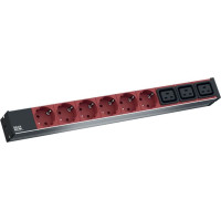 Bachmann IT PDU ALU 1U 6x earthing contact 3x C19, supply cable with C20 plug, black