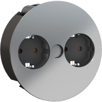 Bachmann TWIST 2x earthing contact, wire end ferrules, earthing contact mounting plug, chrome, 2 m