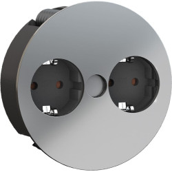 Bachmann TWIST 2x earthing contact, wire end ferrules, earthing contact mounting plug, chrome, 2 m