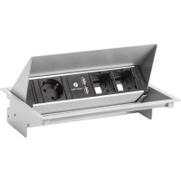 Bachmann CONEO SET 1x earthing contact, 2x ABD, 1xUSB Charger, silver