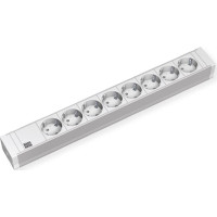 Bachmann 19'' PVC 8x socket strip with earthing contact, 2.0m earthing contact plug
