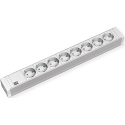 Bachmann 19'' PVC 8x socket strip with earthing contact, 2.0m earthing contact plug