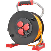 Bachmann professional cable reel 3xCEE7/3 H07BQ-F 3G 2.5mm² 1xUSB 40.0m