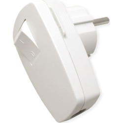 Bachmann earthing contact plug, white, can be switched off Rocker switch 2-p